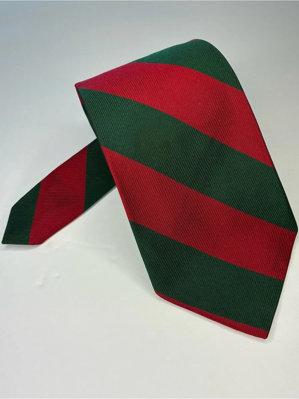 Vintage Polo Ralph Lauren Silk Tie Red Green Diagonal Block Stripe Necktie